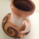 Fat Lava beige ceramic vase by Strehla West Germany vintage 60s-70s