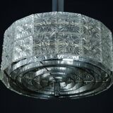 Vintage Kinkeldey Crystal Glass and chrome Chandelier. Germany 1960s