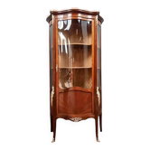 Curved display bookcase in Louis XV style marquetry circa 1900-1920