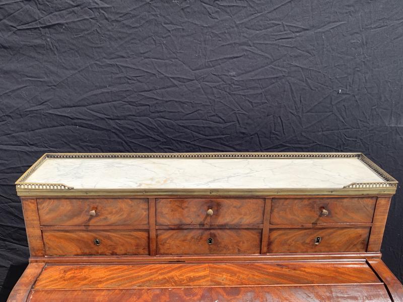 Restoration-era mahogany cylinder desk