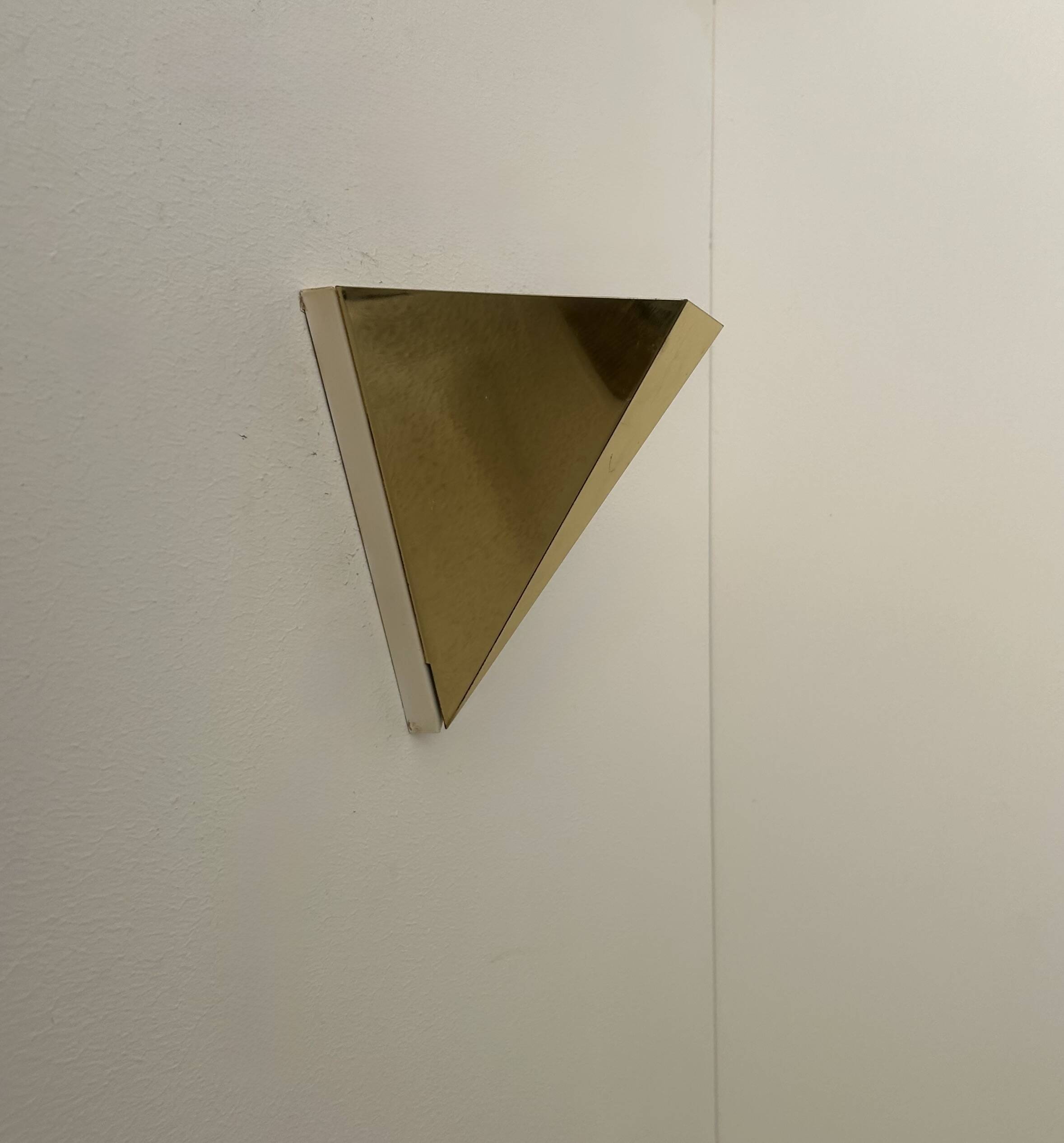 Paire d’appliques vintage géométriques, Laiton, France 1970