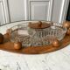 Wooden top and art deco glass 30s