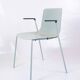 Set Of 6 Pato Chairs Lacquered In Blue With Black Armrests By Hee Willing & Ludvik For Fritz Hansen