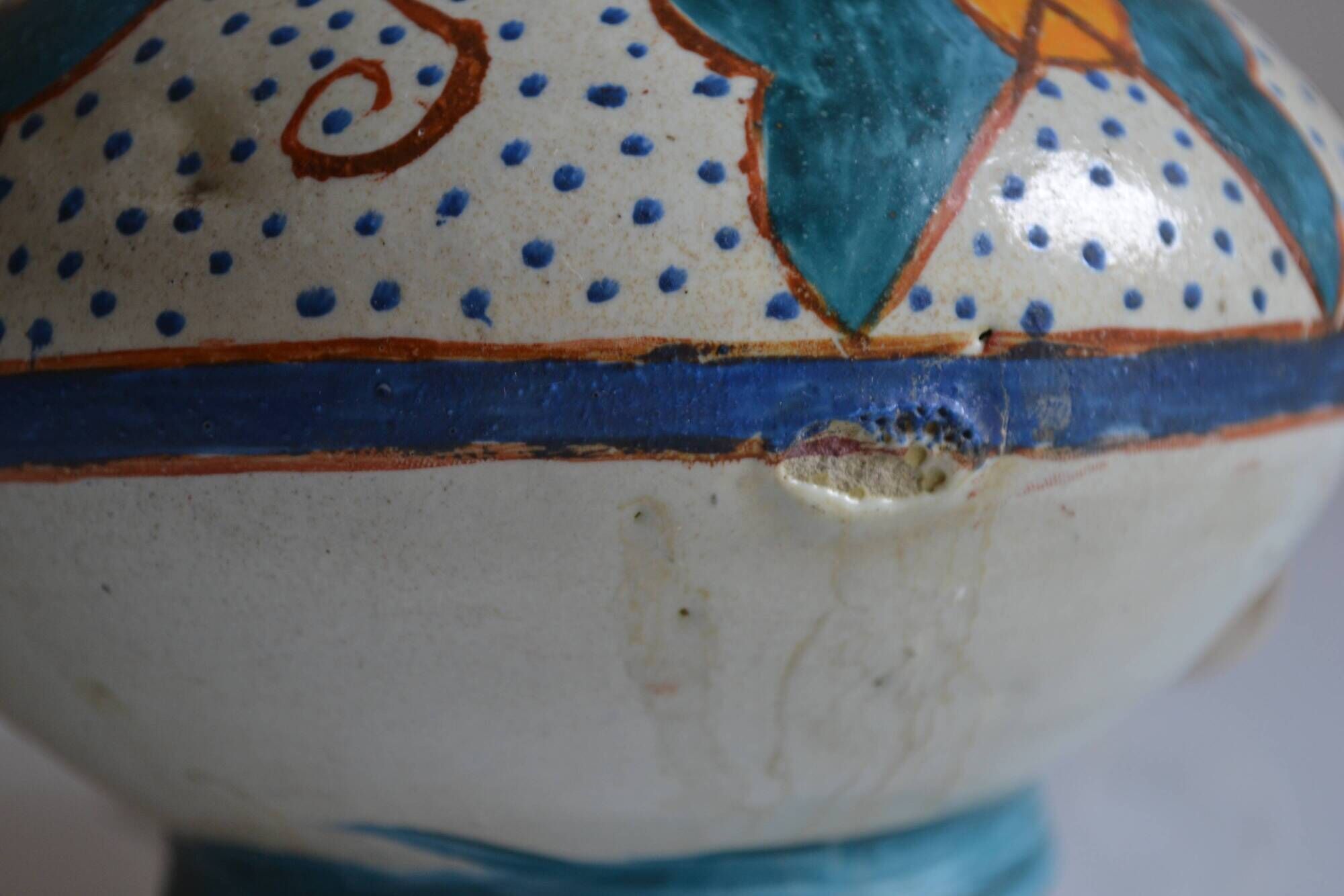 Antique ceramic lamp base Morocco Fez