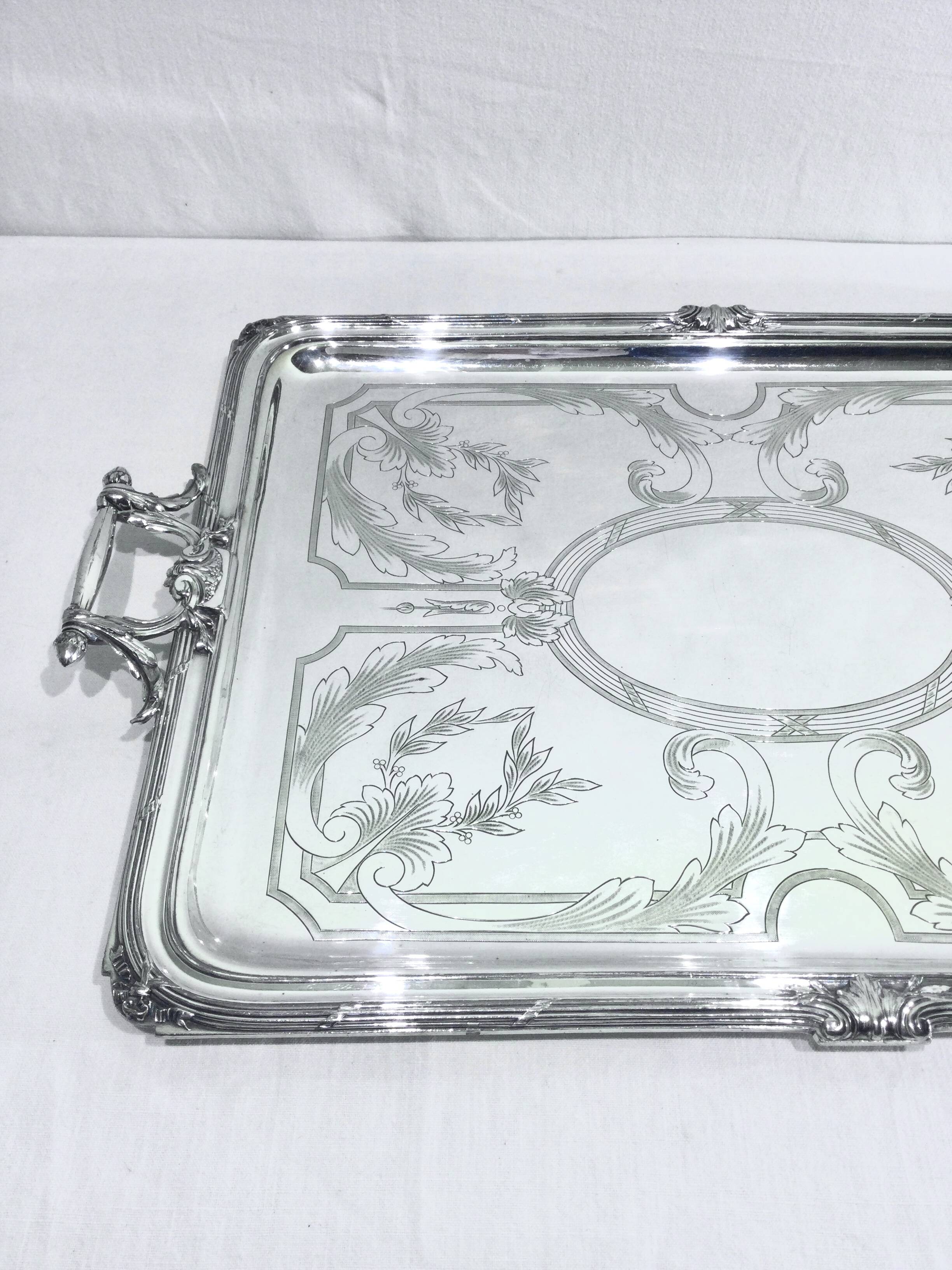 Gallia - Silver metal serving tray