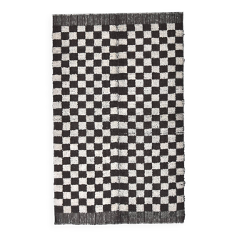 4x7 Checkered Moroccan Vintage Rug 138x208Cm SK 241966