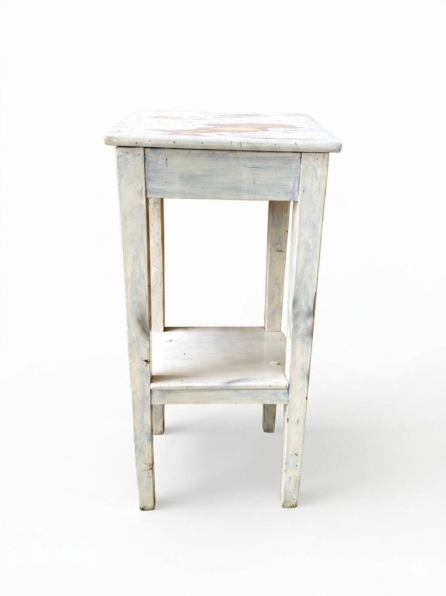 Antique patinated wooden side table
