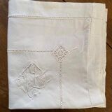 Cotton pillowcase embroidered monogram JB.