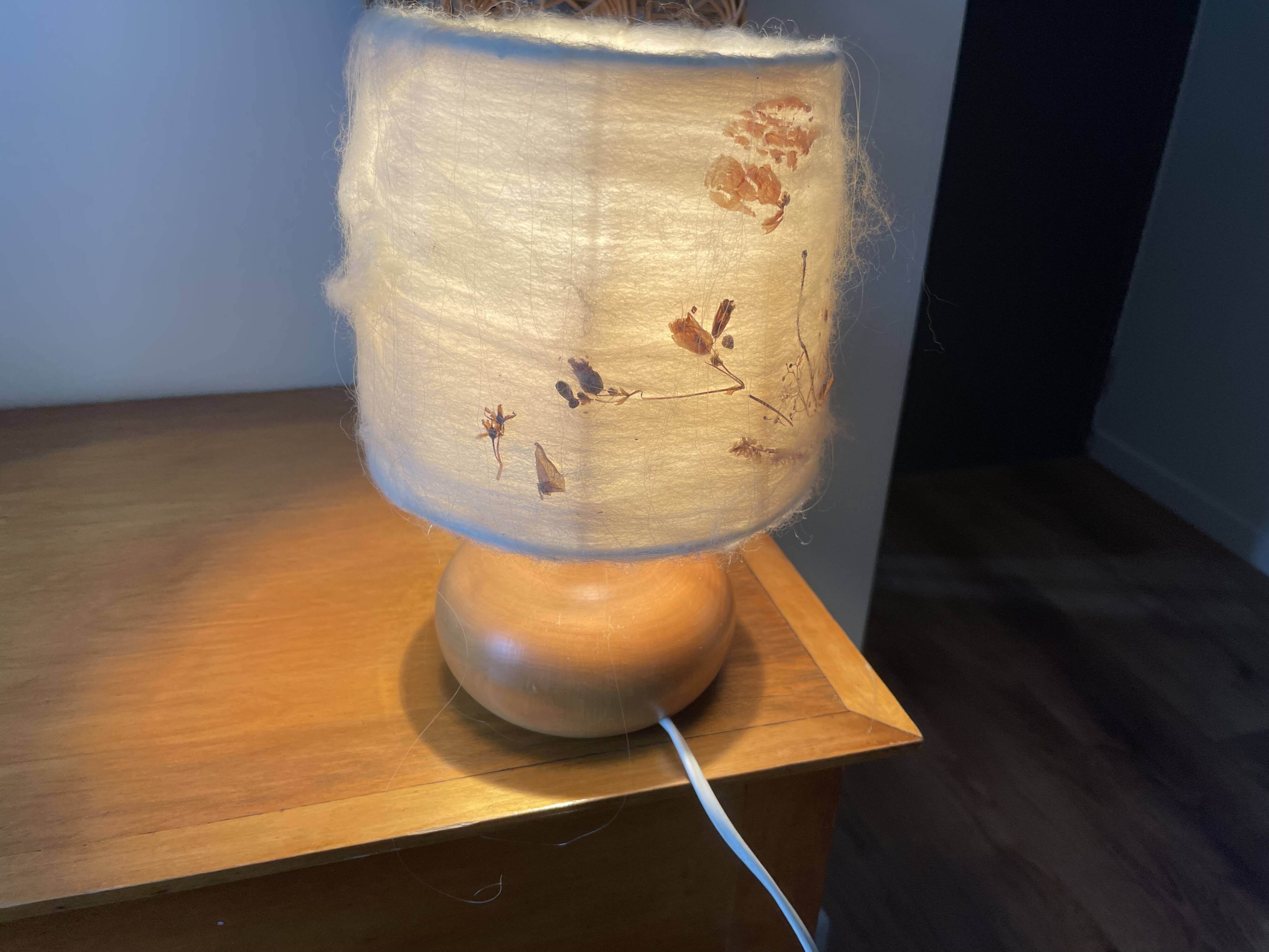 1970s wooden ball lamp