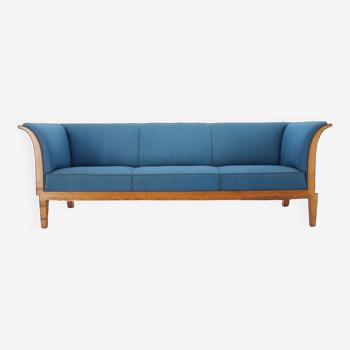 1940s Frits Henningsen Mahogany Three-Seat Sofa, Denmark