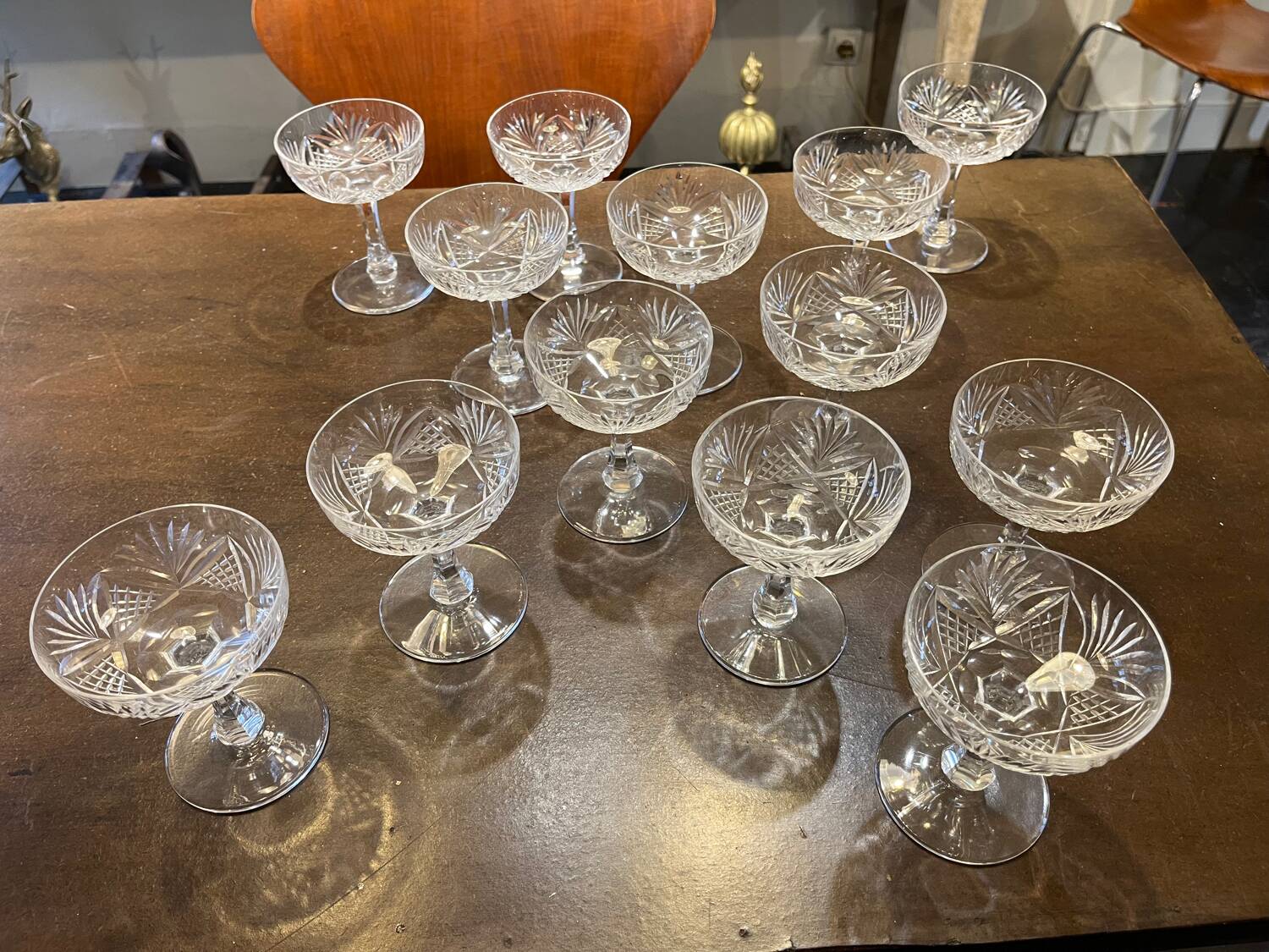 Beau lot de verres en cristal de Saint Louis