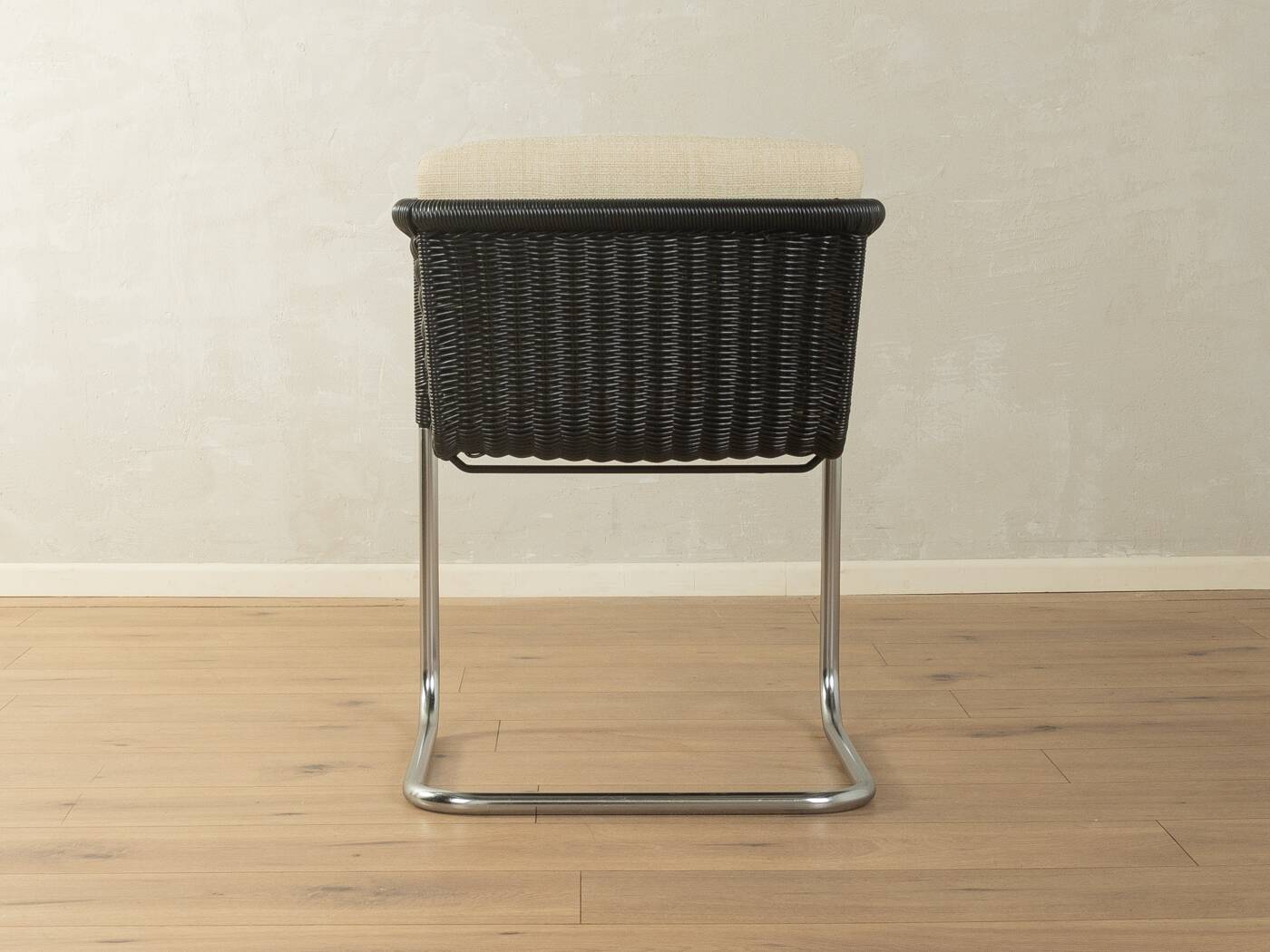 D44 cantilever chair by Tecta, 1980s, black mesh, chrome frame