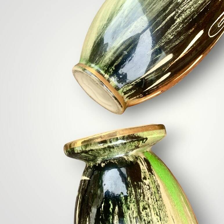 Two antique earthenware vases by Hubert Bequet (Belgium) - 1950s