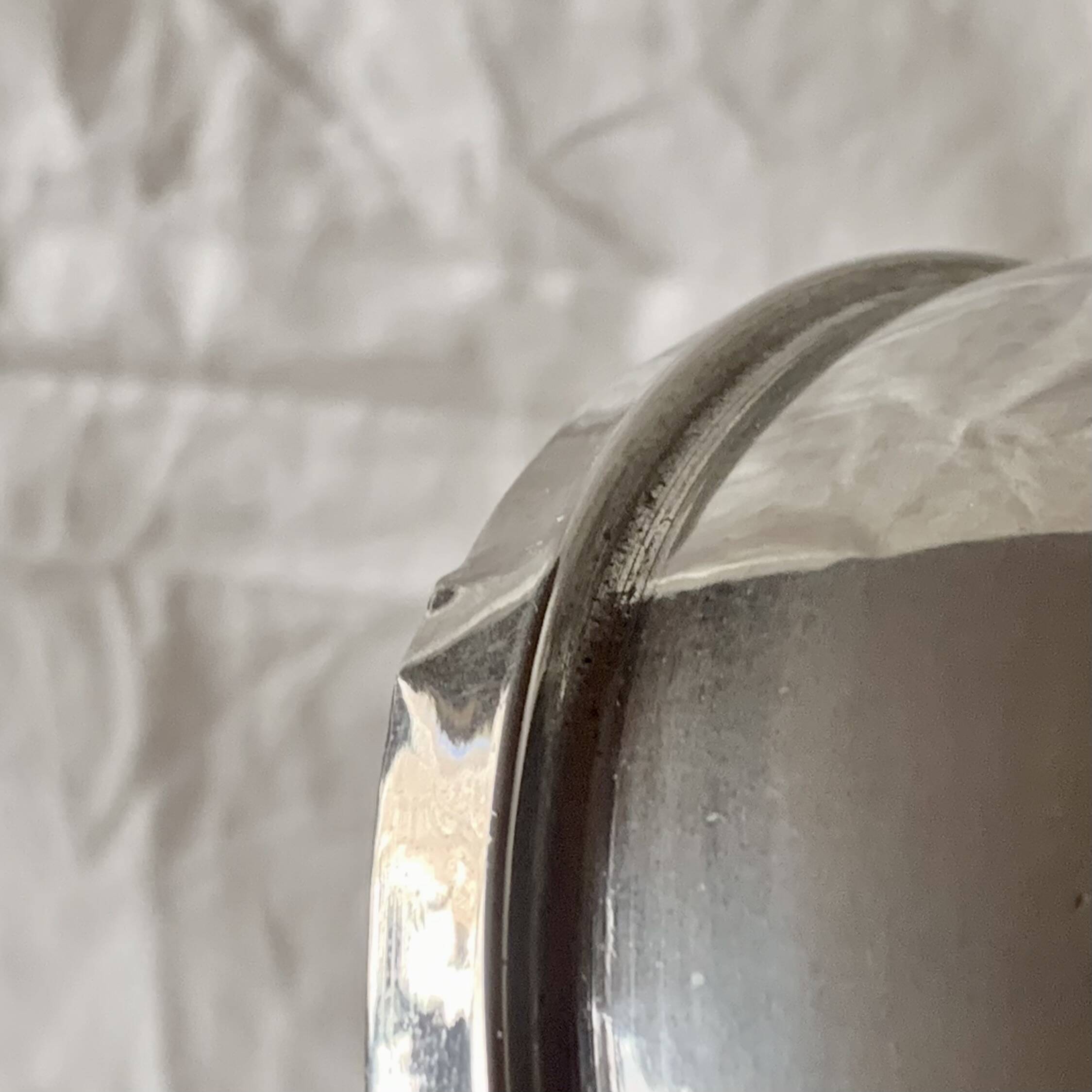 Chromed metal pear - 1 carafe and 6 amber crystal glasses - liquor cellar