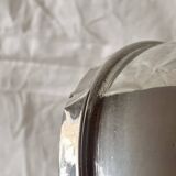 Chromed metal pear - 1 carafe and 6 amber crystal glasses - liquor cellar