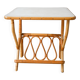 1960s rattan and bamboo side table with magazine rack