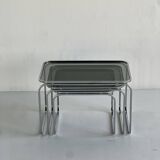 Nesting Chrome Tables, Italy, 1970's