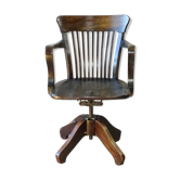 Fauteuil de bureau américain à vis , chêne massif, 1925/1930