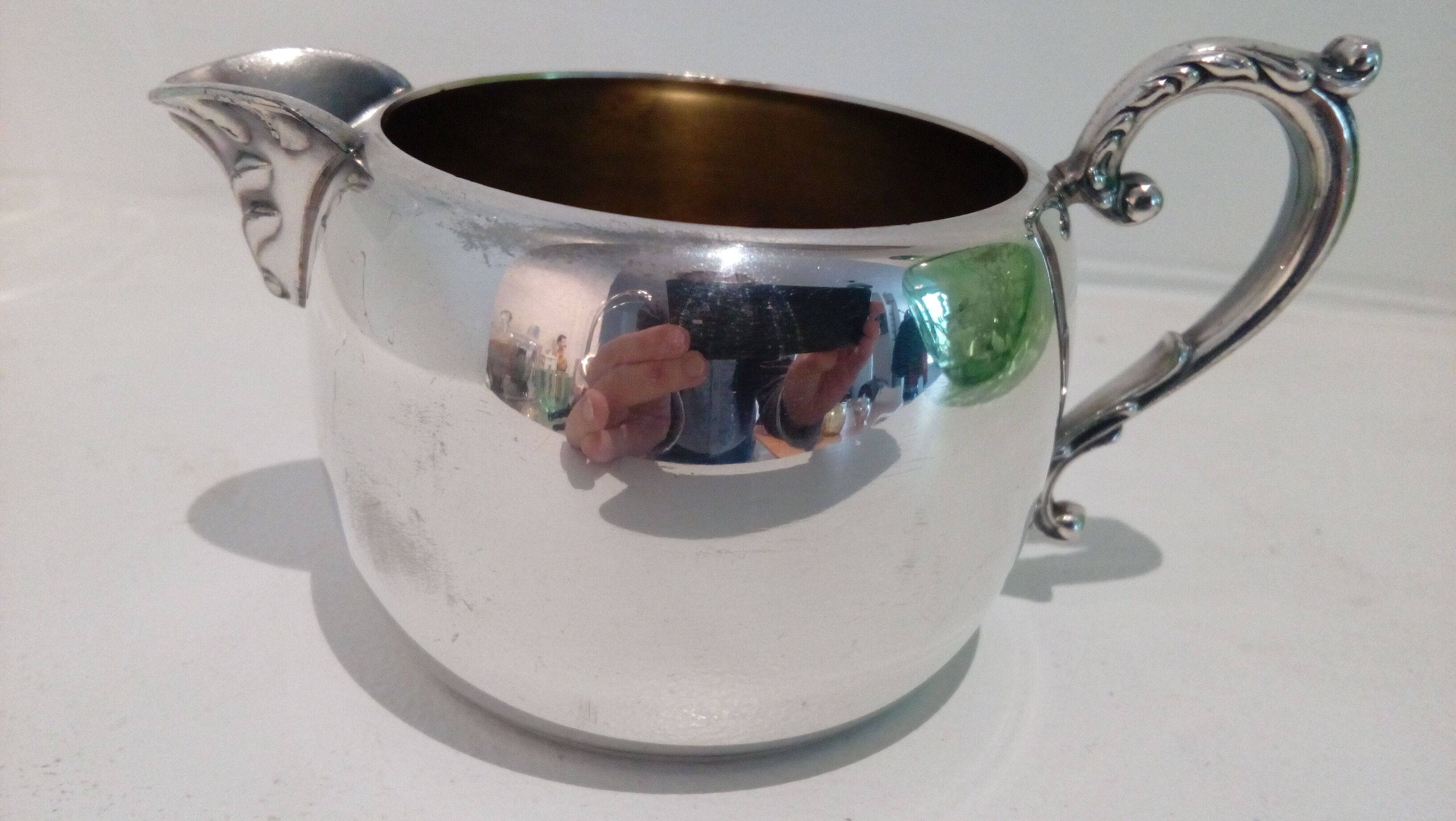 Milk pot creamer silver metal
