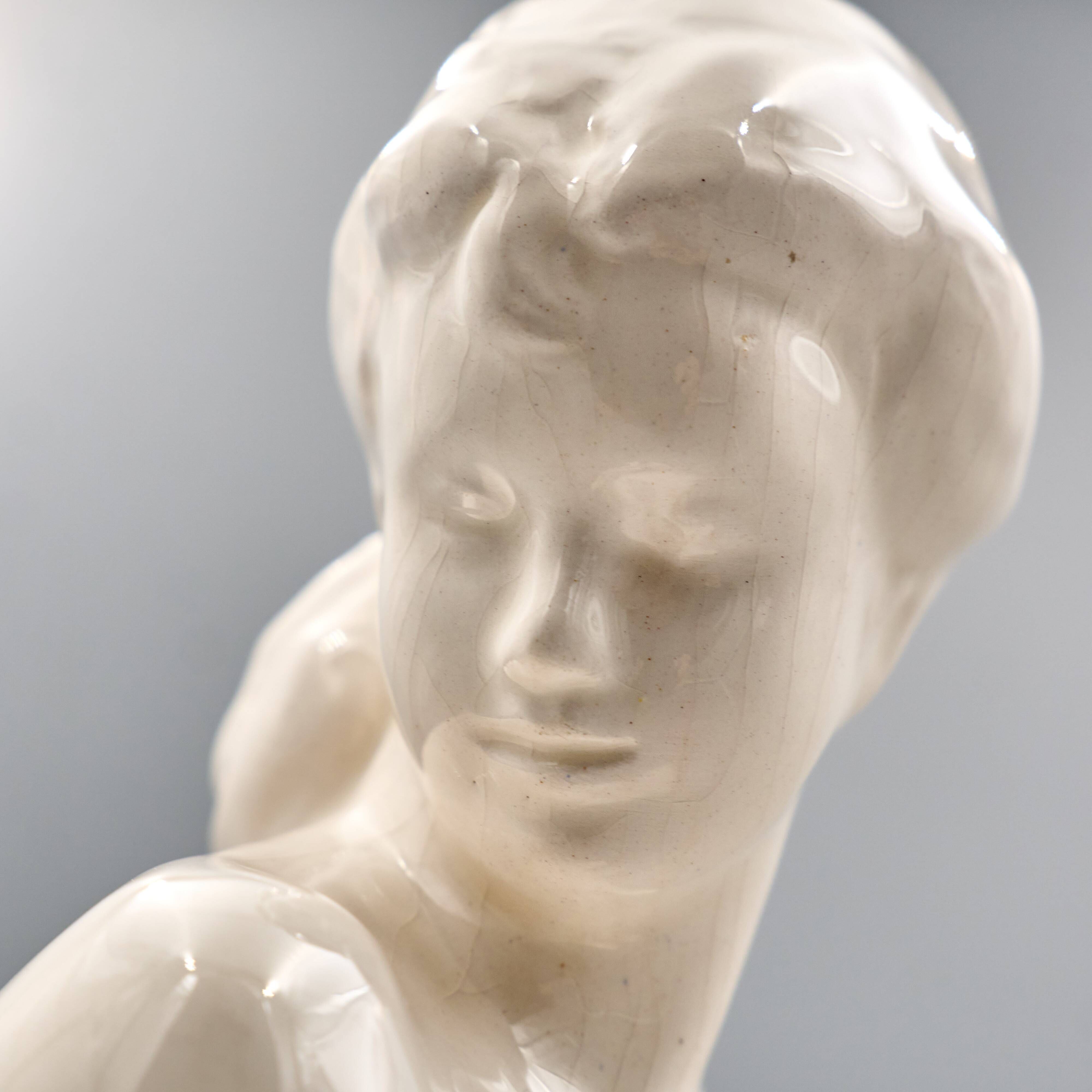 Ceramic Woman Figure, Jihokera Bechyně, 1986, Czechoslovakia