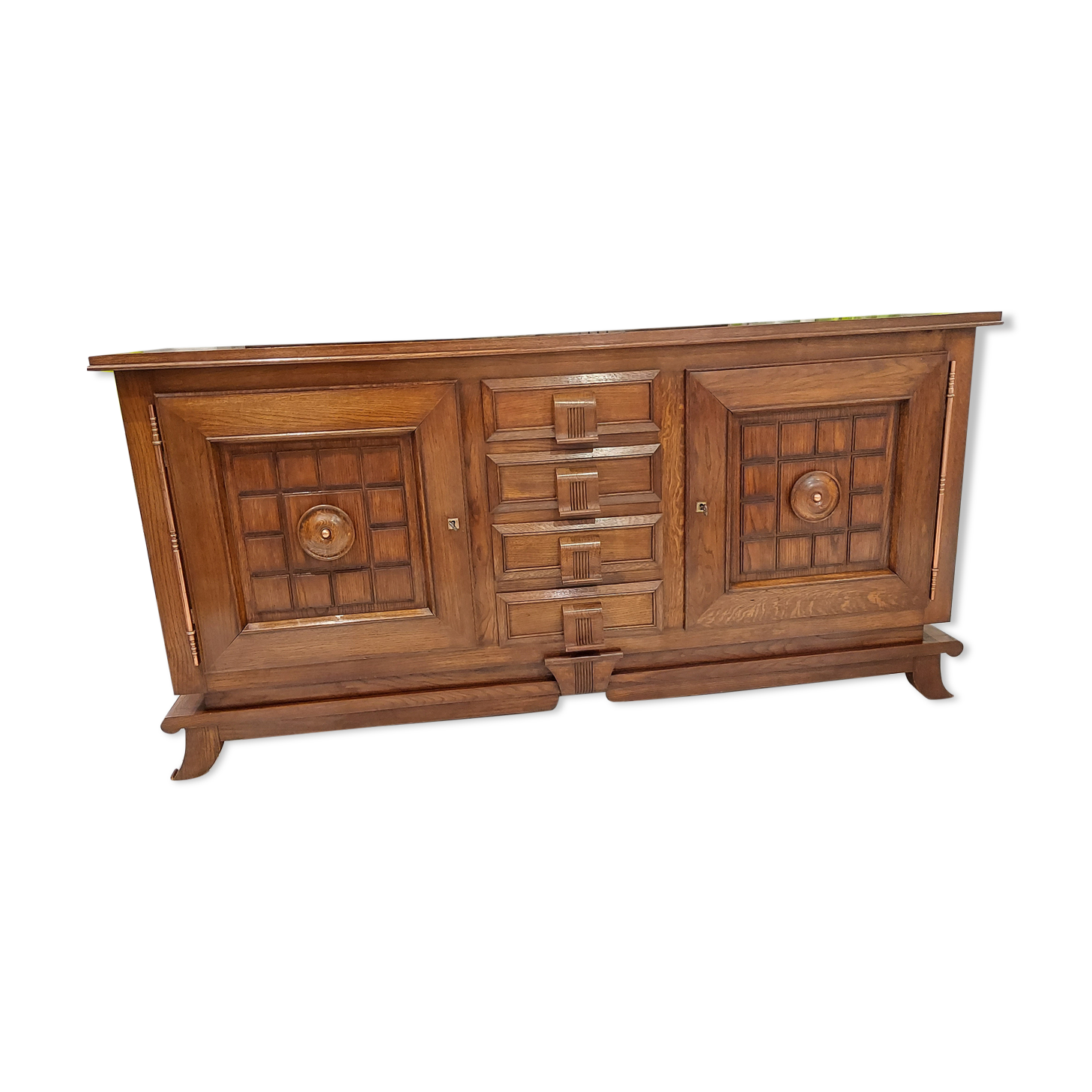 Enfilade oak Brutalist Art Deco 1940s