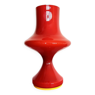 Lampe de table en verre opalin du milieu du siècle