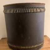 Napoleon III paper basket in leather imitation painted sheet metal