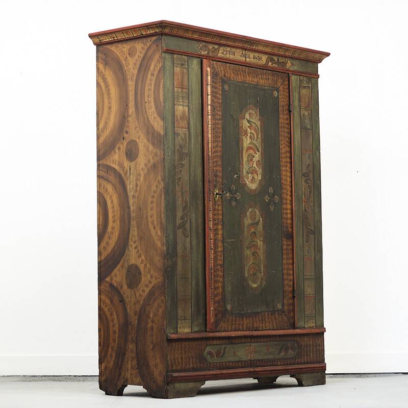 Painted Folk Art Bridal Cupboard