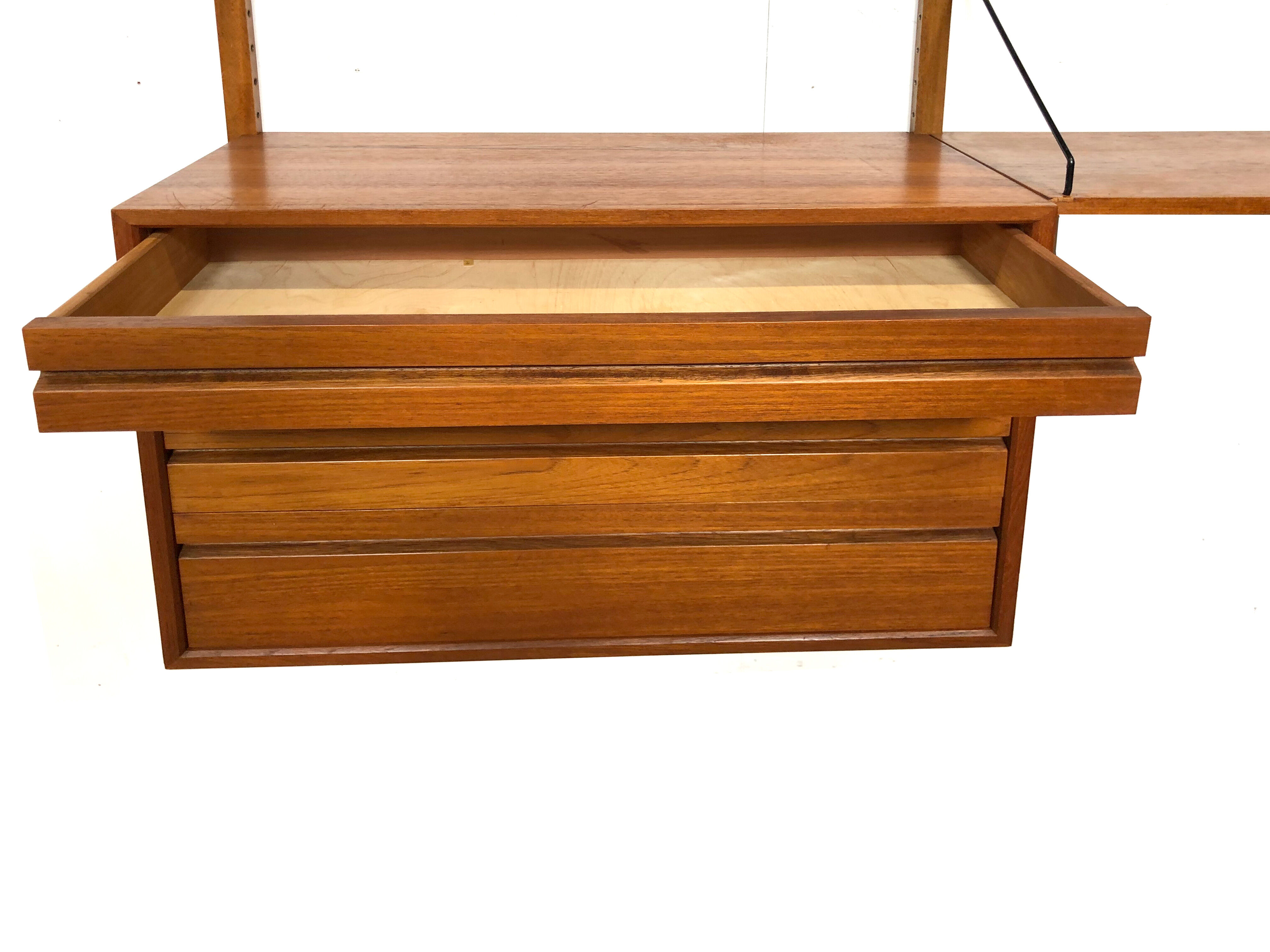 Vintage Poul Cadovius Royal System wall console from the 1960s