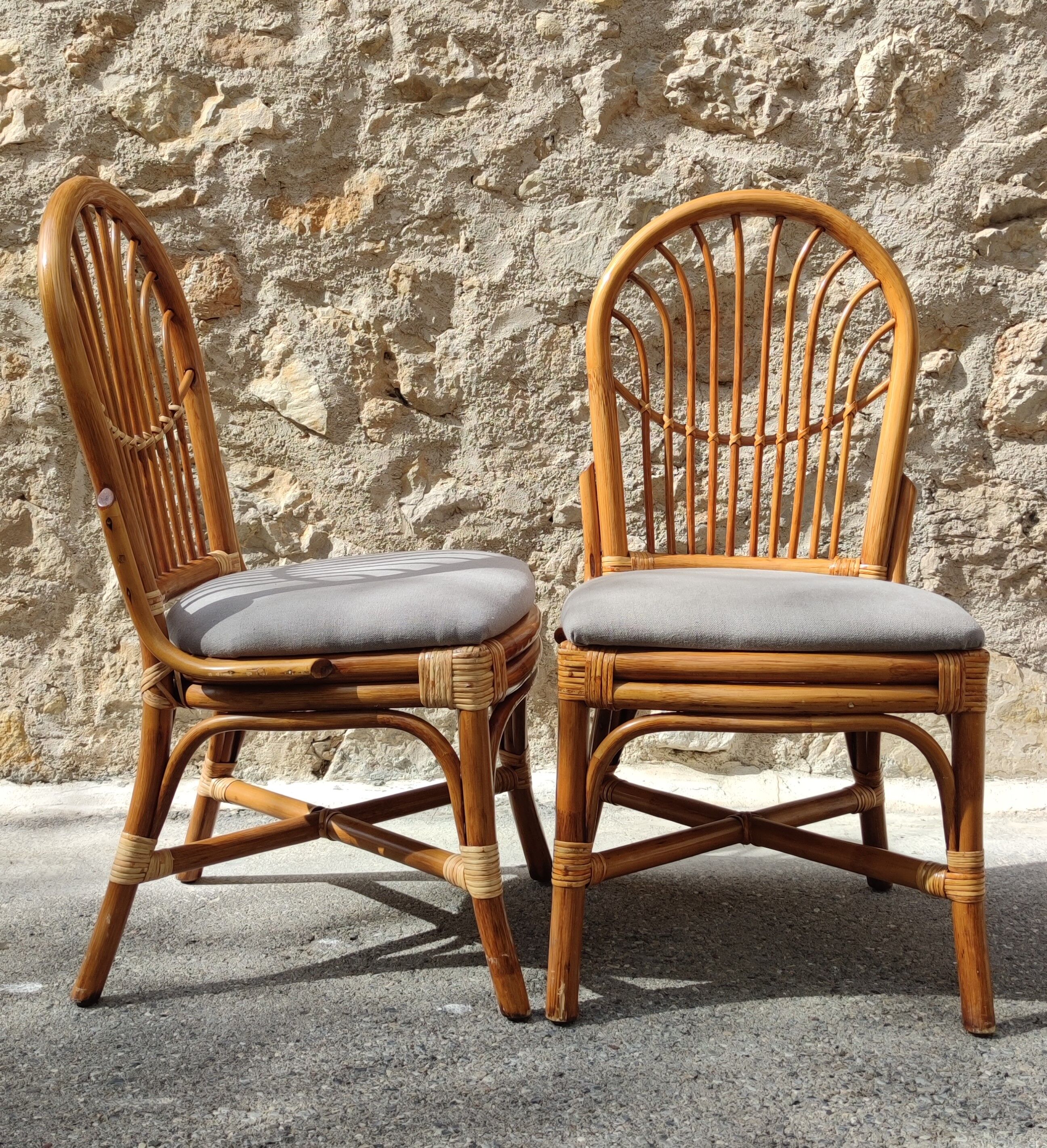 Chaises rotin et bambou