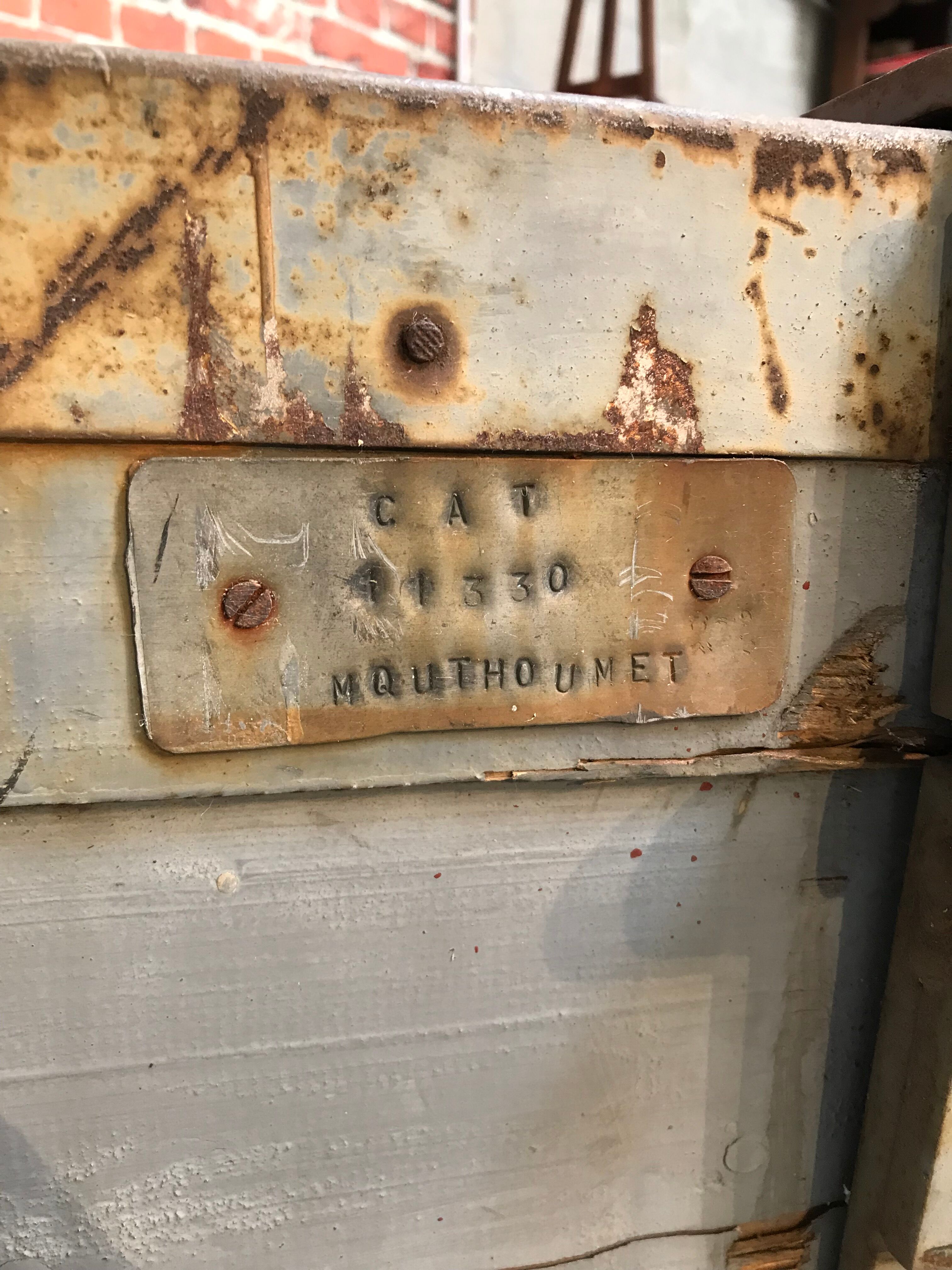 Wooden military transport trunk