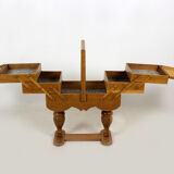 Vintage Oak Sewing Box, 1970s