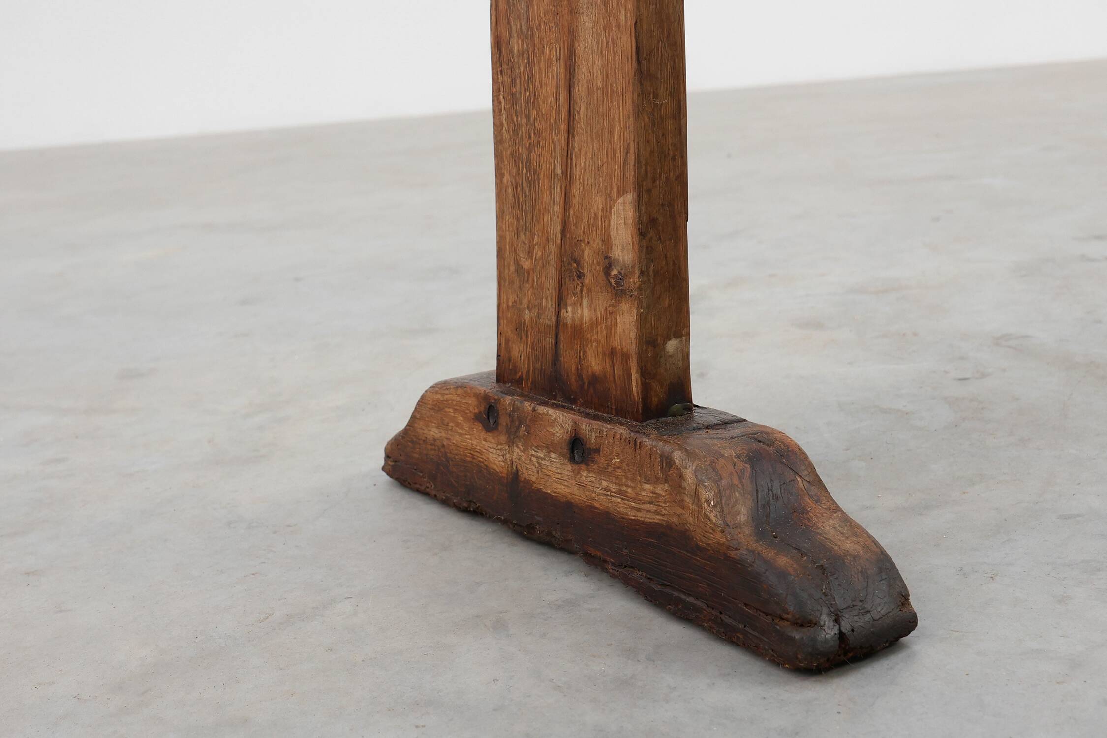 Rustic farmhouse bench in oak, France ca. 1820