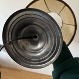 Vintage table lamp, front light, rice paper, pewter base, signed