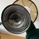 Vintage table lamp, front light, rice paper, pewter base, signed