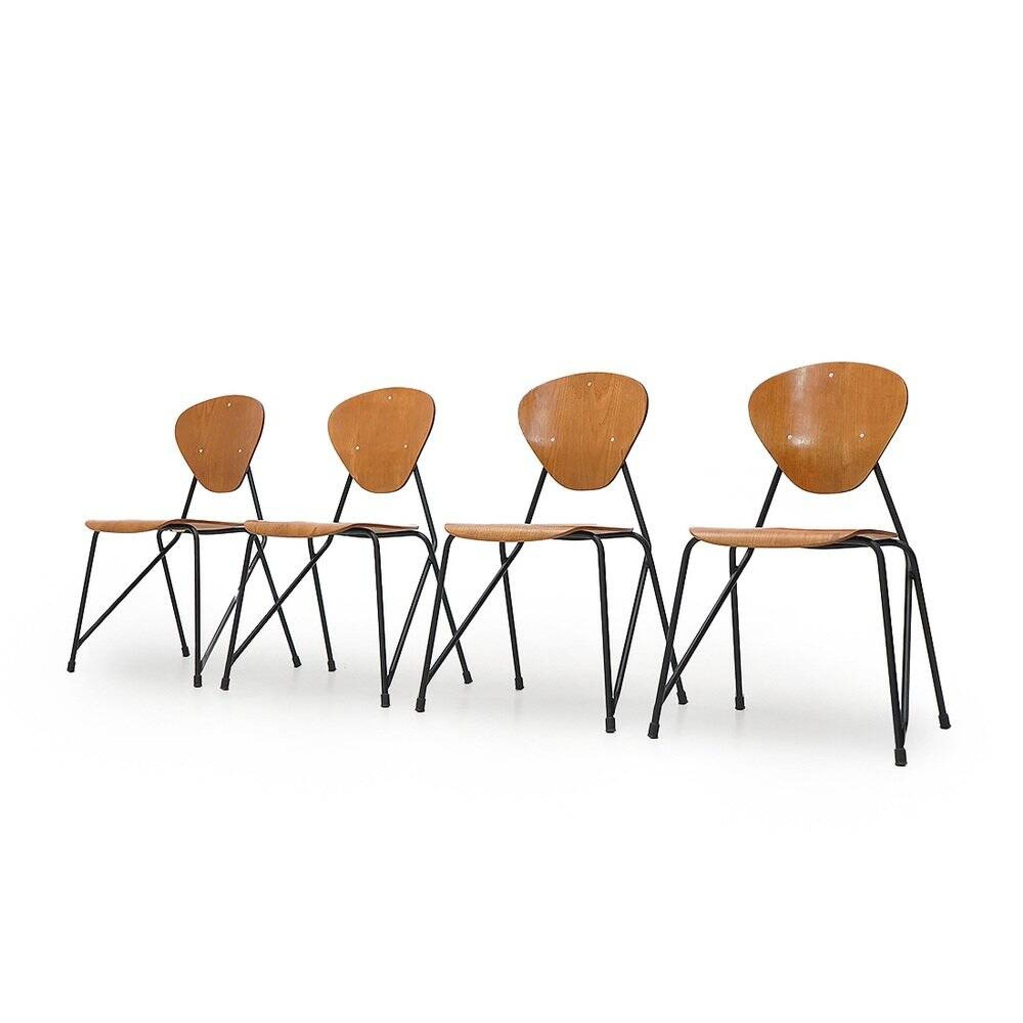 Vintage chairs by Aurelio Villari for Isa Bergamo, 1950s, set of 4.