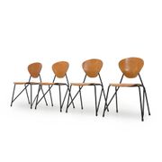 Vintage chairs by Aurelio Villari for Isa Bergamo, 1950s, set of 4.