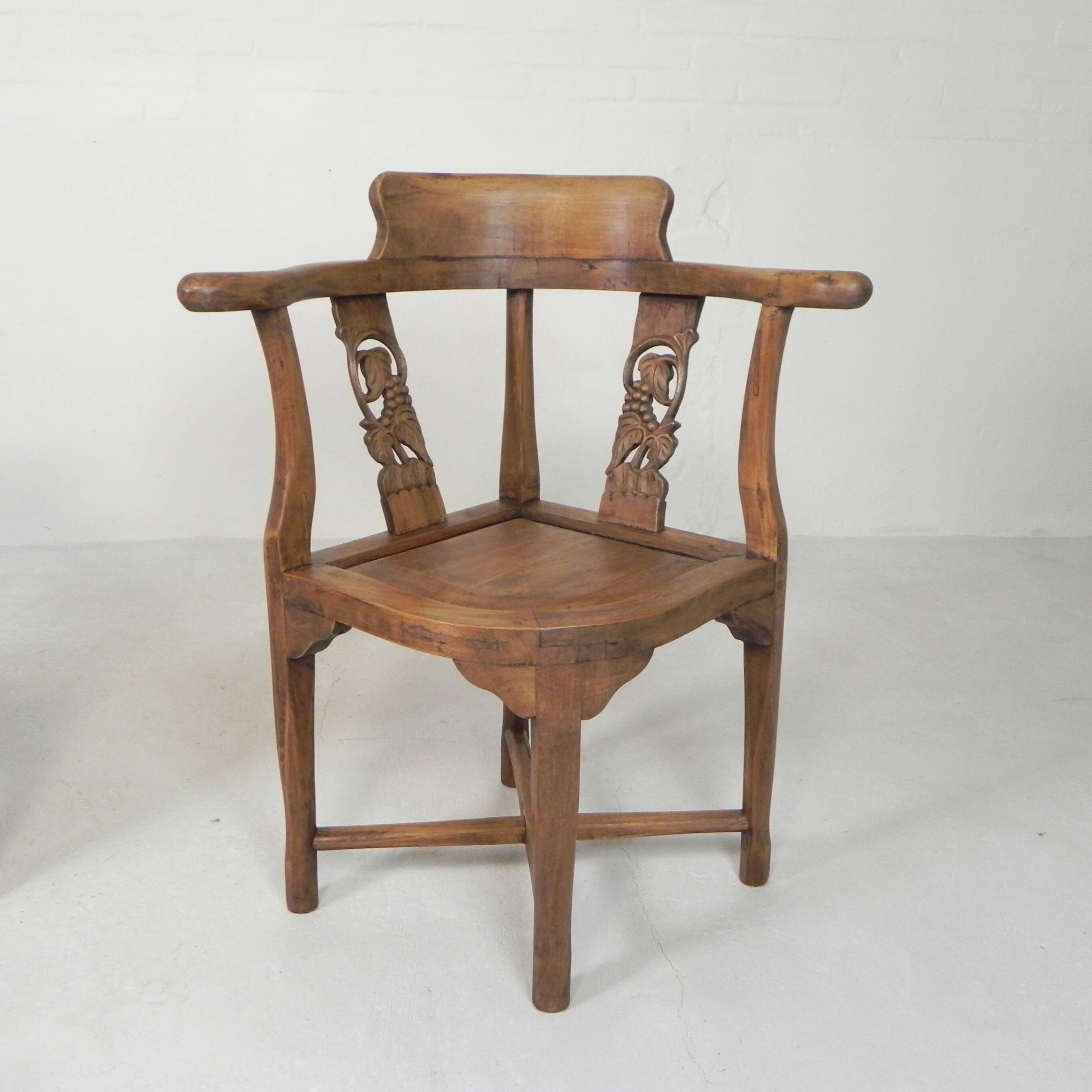 Set of 2 teak corner chairs, 1980s