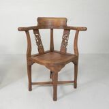 Set of 2 teak corner chairs, 1980s