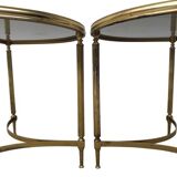 Set de 2 tables basses vintage en laiton, 1970