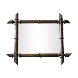 Old mirror in turned wood 43x52cm