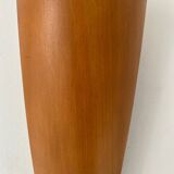 Pair of vintage thermoformed wood wall lights, France 1970