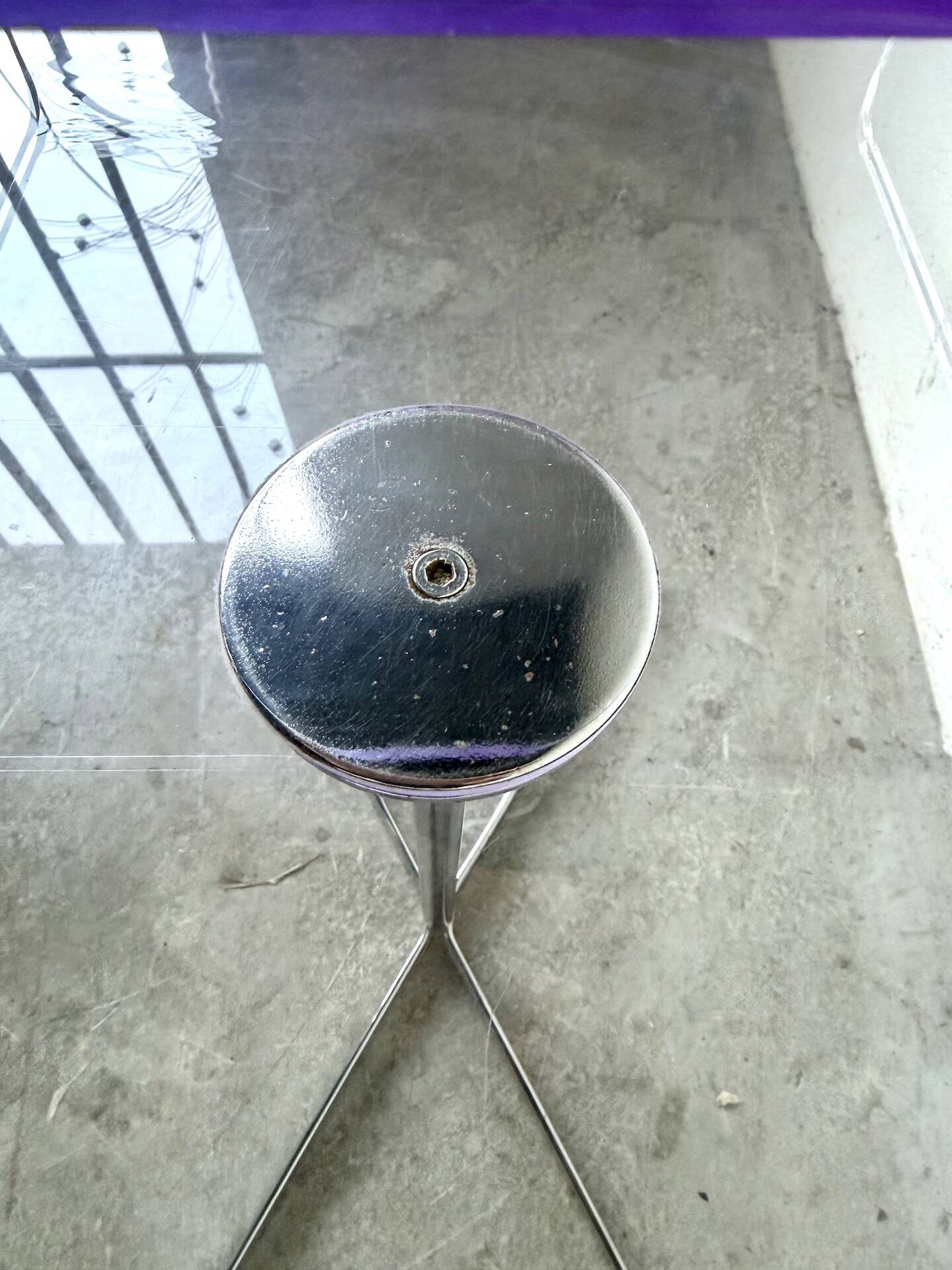 Transparent acrylic and chrome side table, 1970s design.