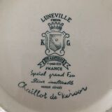 Antique earthenware dish from Luneville China Keller and Guerin 1889 "Chaillot de Vercor"