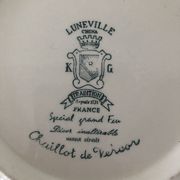 Antique earthenware dish from Luneville China Keller and Guerin 1889 "Chaillot de Vercor"