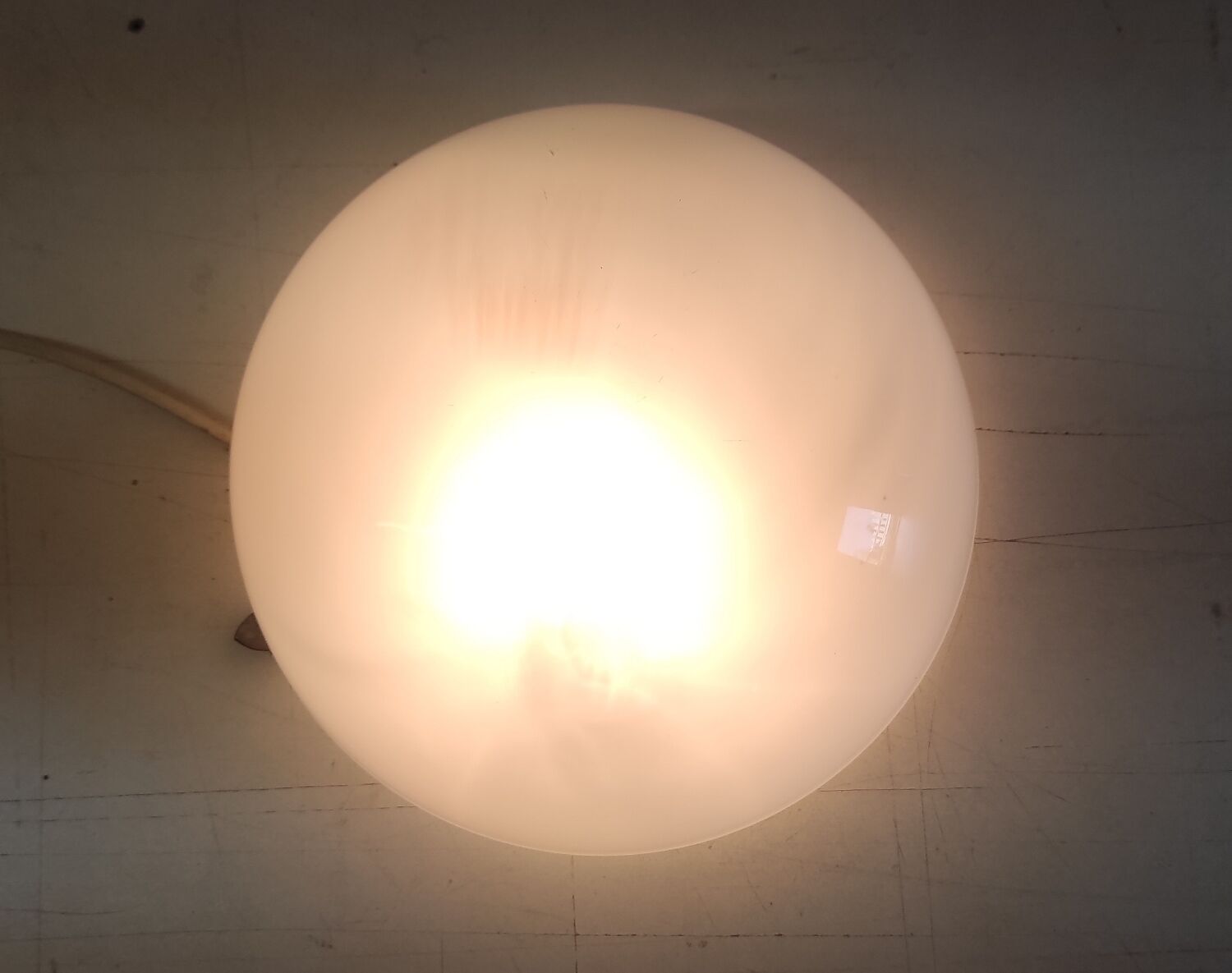 Ceiling light or globe wall lamp opaline diameter 20 cm - mid 20th century
