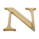 Lettre enseigne en métal dorée "N" 1980