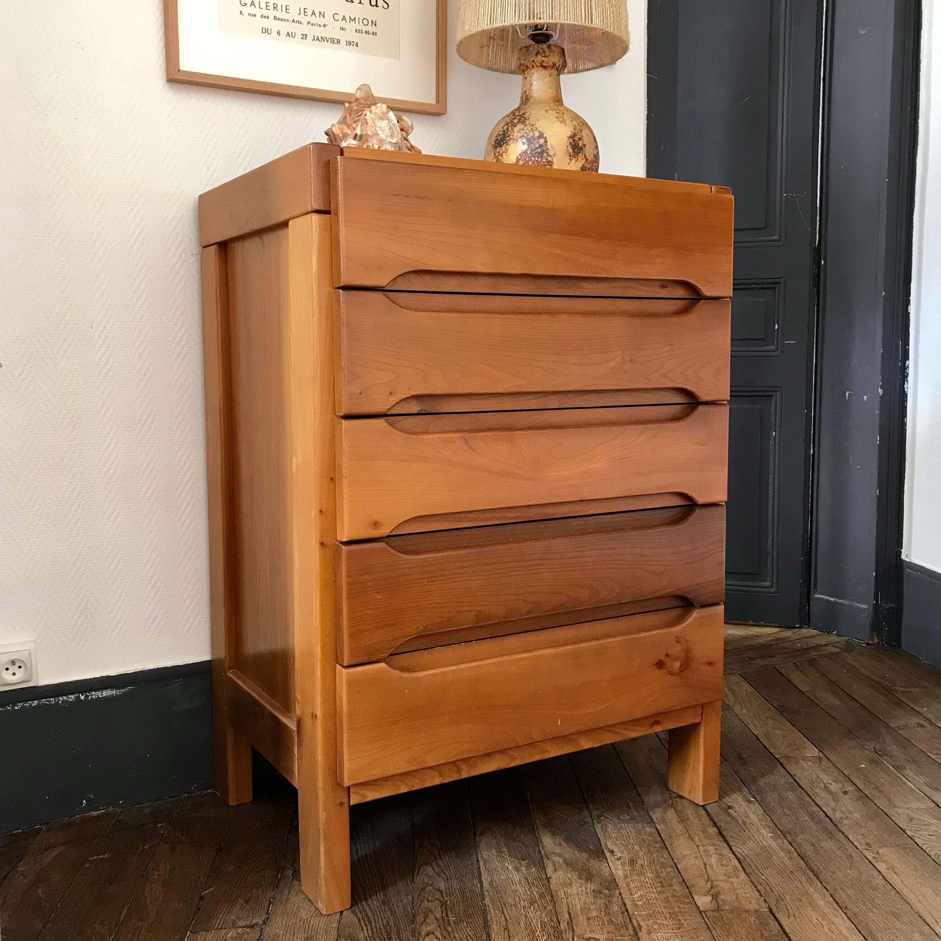 Commode en orme massif Maison Regain