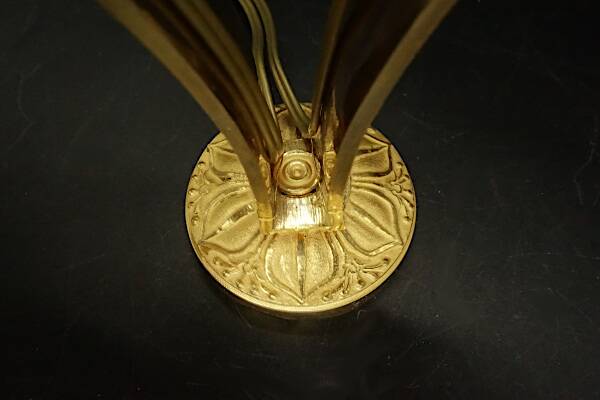 Pair of wall sconces in Restoration style, early 19th century - gilded bronze signed MENE.
