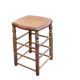 Vintage square stool made of solid wood from the 19th century, 55cm.